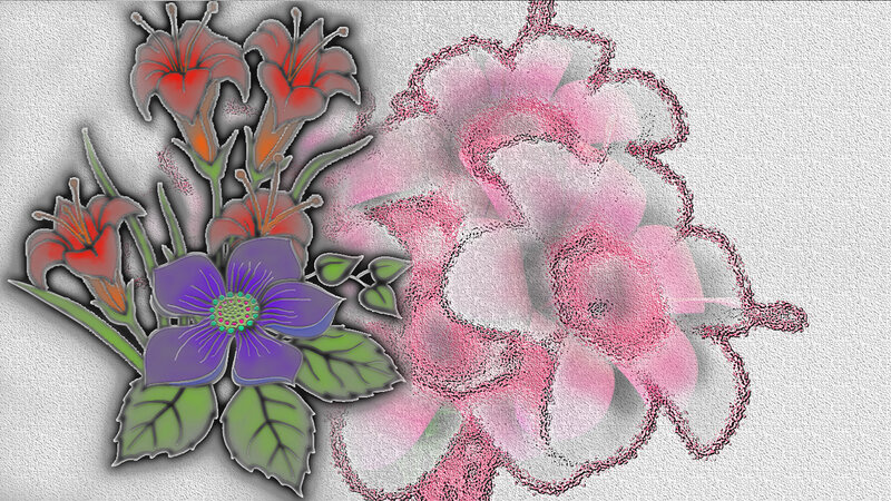 Colorful Flower Arrangement — Red, Calm