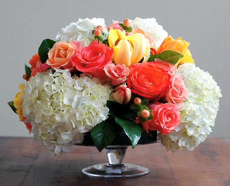 Colorful Flower Arrangement — White, Calm