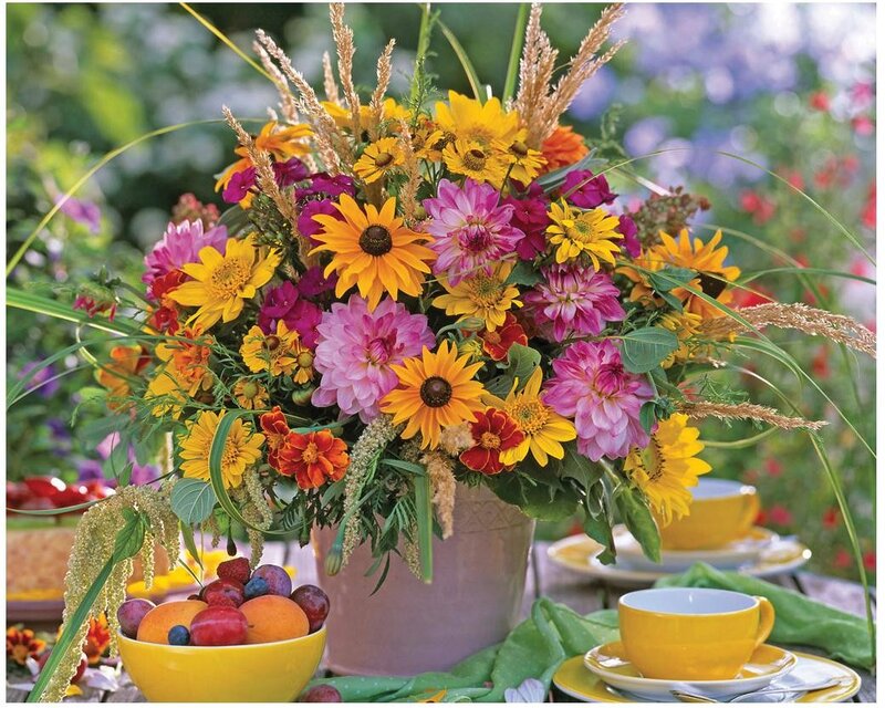 Colorful Flower Arrangement — Yellow, Vibrant