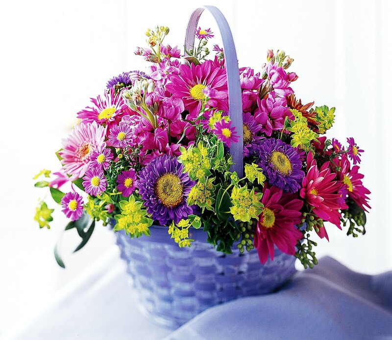 Colorful flower basket