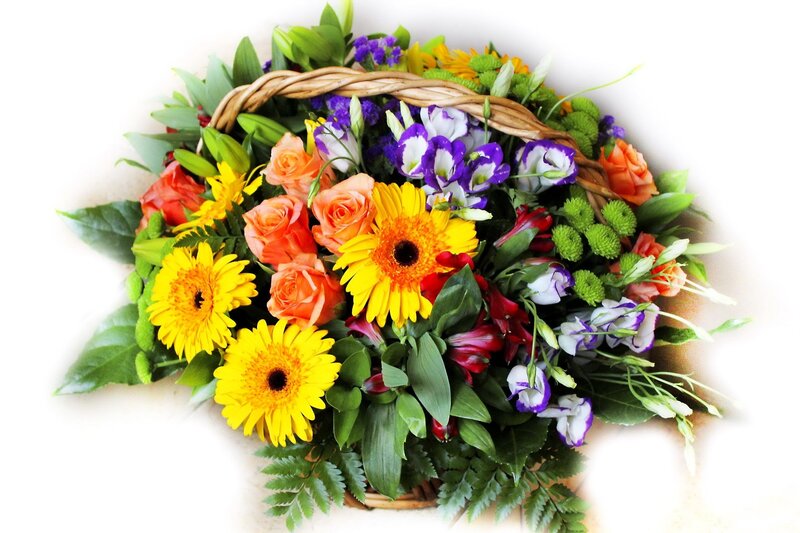 Colorful Flower Basket — Yellow