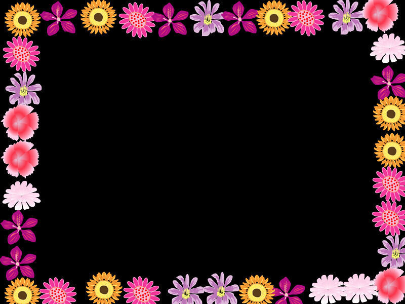 colorful flower border frame