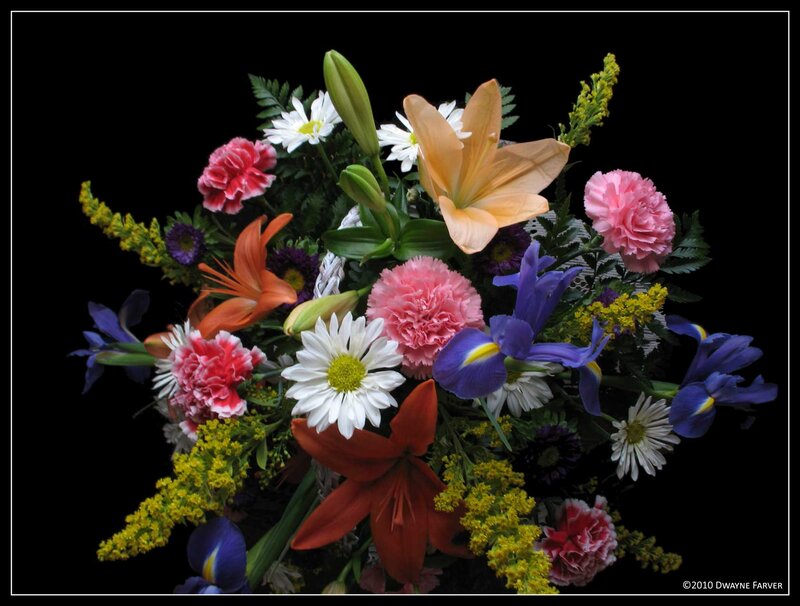 Colorful Flower Bouquet — Black