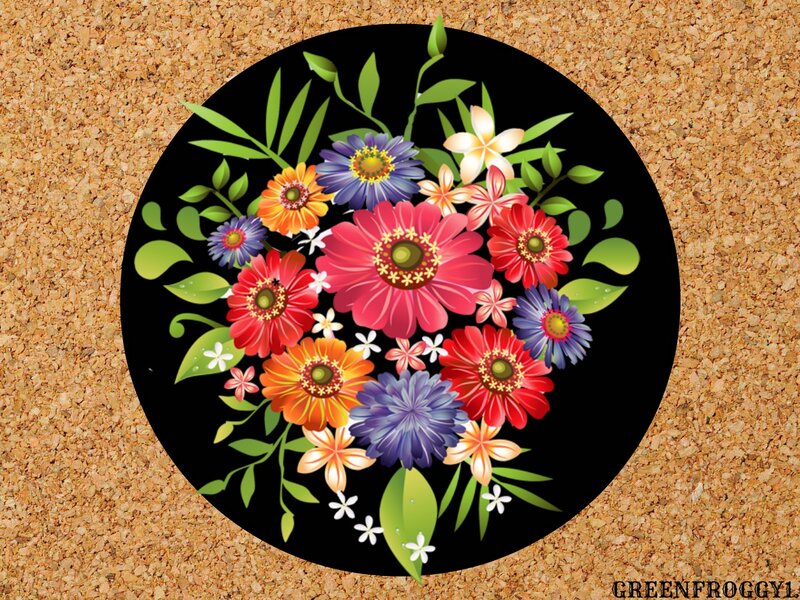 Colorful Flower Bouquet — Black, Vibrant
