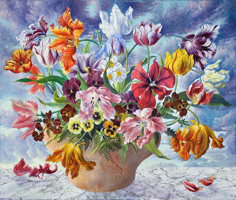 Colorful Flower Bouquet — Blue, Dramatic