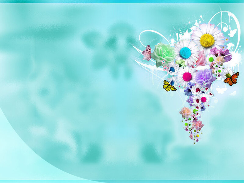 Colorful Flower Bouquet — Cyan