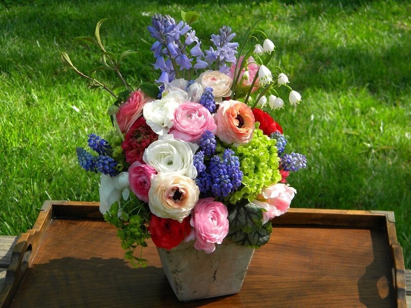 Colorful Flower Bouquet — Green, Serene