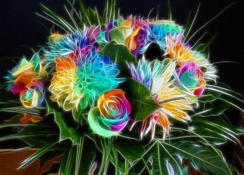 Colorful Flower Bouquet — Green