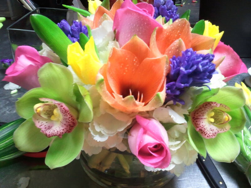 Colorful Flower Bouquet — Green, Vibrant, Photograph