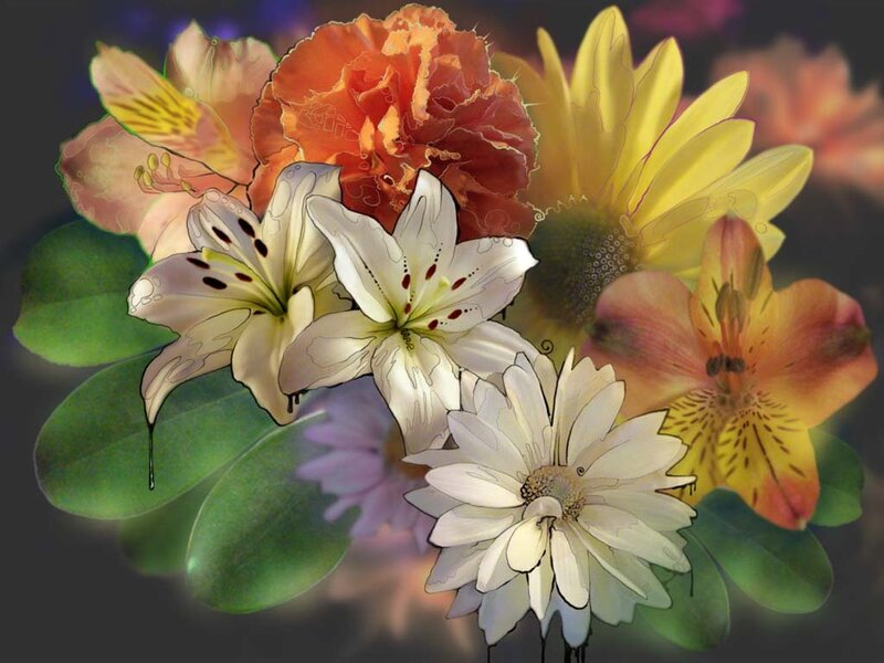 colorful flower bouquet illustration