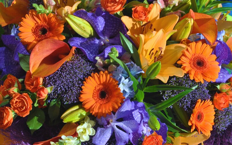 Colorful Flower Bouquet — Orange, Vibrant, Photograph, Gerbera Daisies