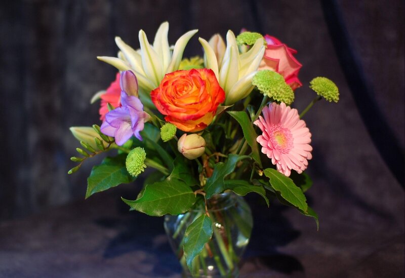 Colorful Flower Bouquet — Pink, Calm, Photograph, Lilies