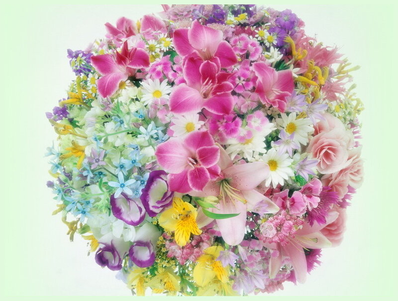 Colorful Flower Bouquet — Pink, Festive