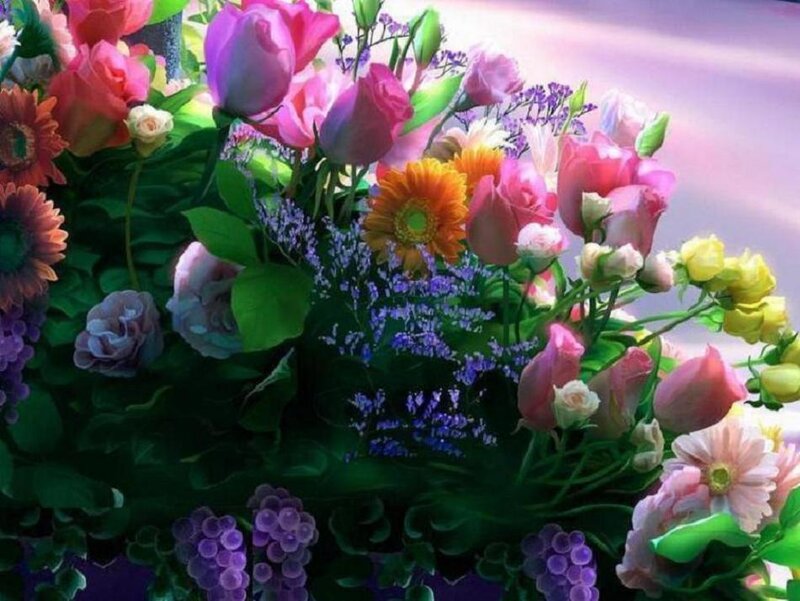 Colorful Flower Bouquet — Pink