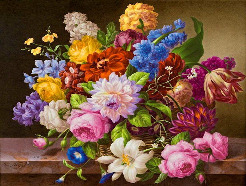 Colorful Flower Bouquet — Pink, Vibrant, Painting