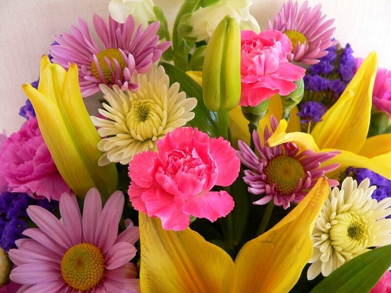 Colorful Flower Bouquet — Pink, Vibrant, Photograph, Carnations