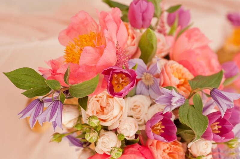 Colorful Flower Bouquet — Pink, Vibrant, Spring, Photograph, Roses