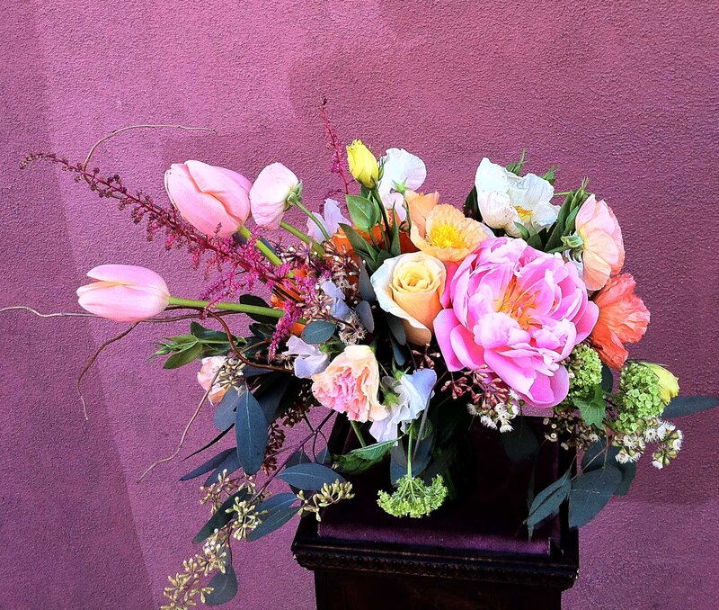 Colorful Flower Bouquet — Pink, Vibrant, Spring, Photograph, Tulips