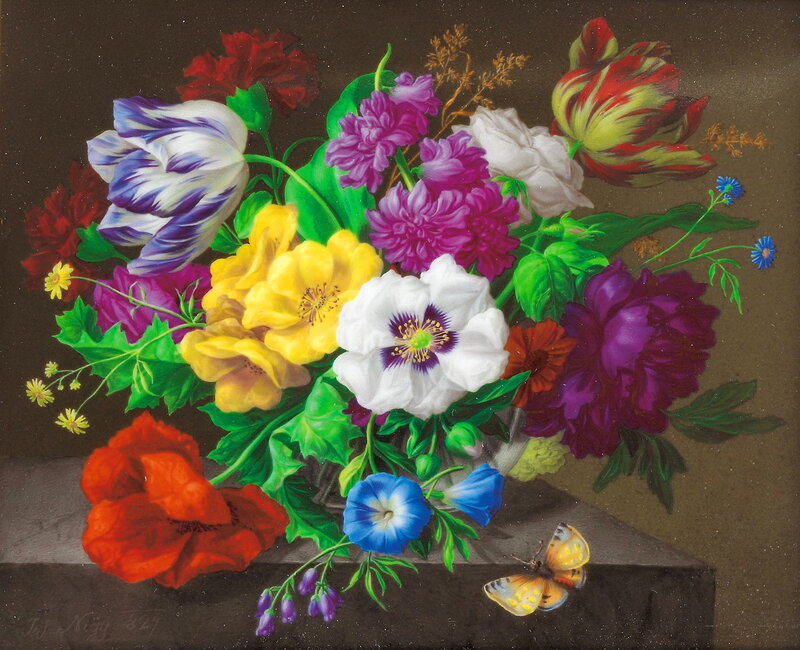 Colorful Flower Bouquet — Purple, Dramatic, Painting