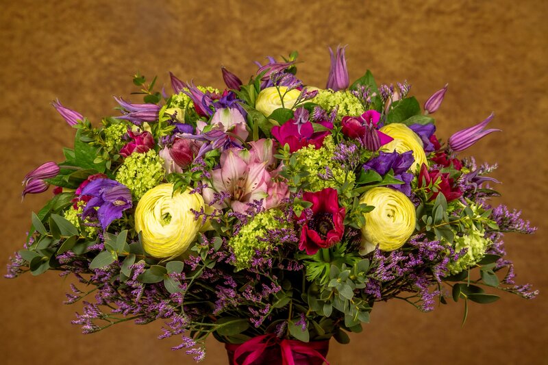 Colorful Flower Bouquet — Purple, Festive