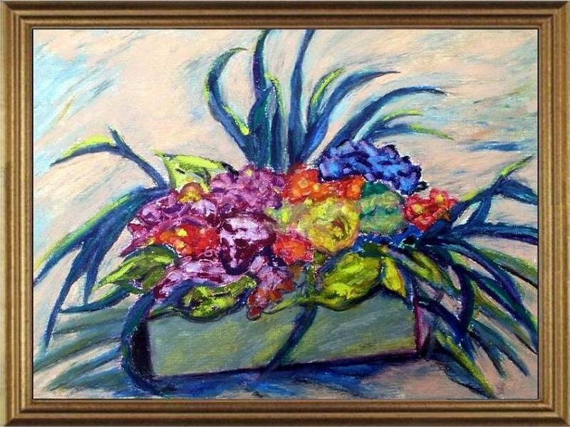 Colorful Flower Bouquet — Purple, Vibrant, Painting