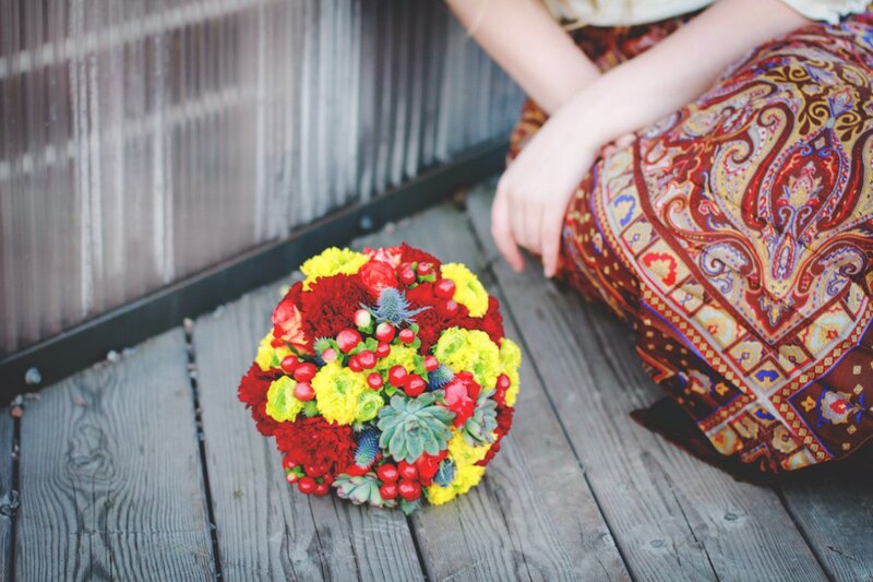 Colorful Flower Bouquet — Red, Calm, Afternoon