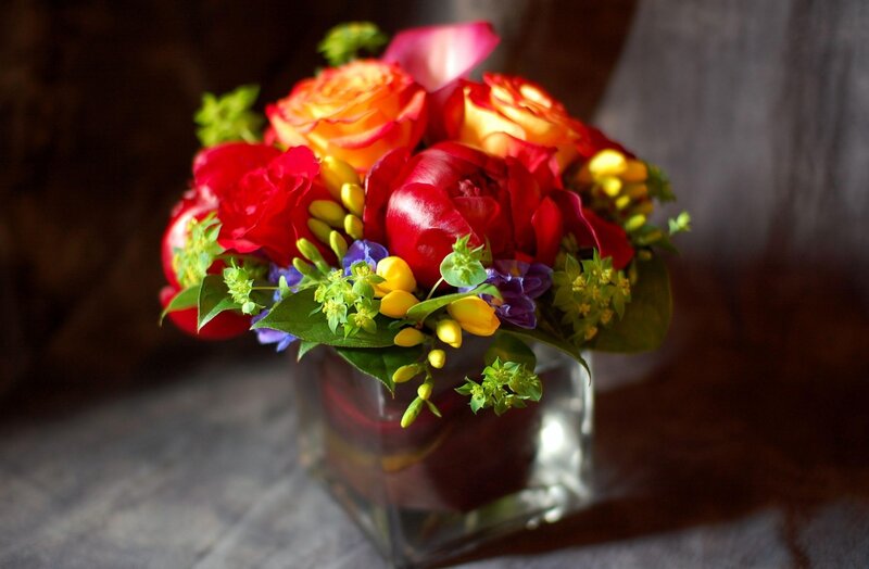 Colorful Flower Bouquet — Red, Calm, Photograph, Roses