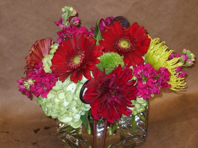 Colorful Flower Bouquet — Red, Vibrant, Photograph, Flowers
