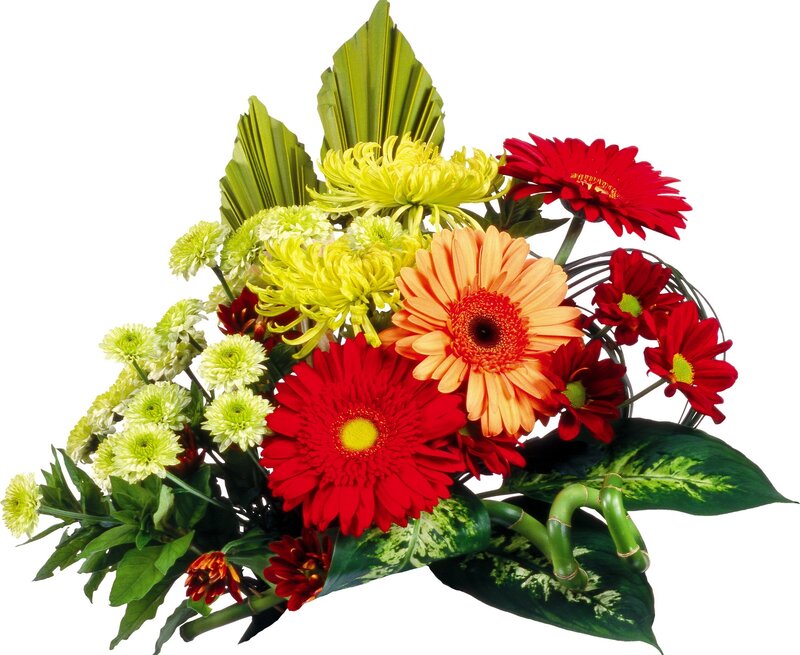 Colorful Flower Bouquet — Red, Vibrant, Photograph, Gerbera Daisies