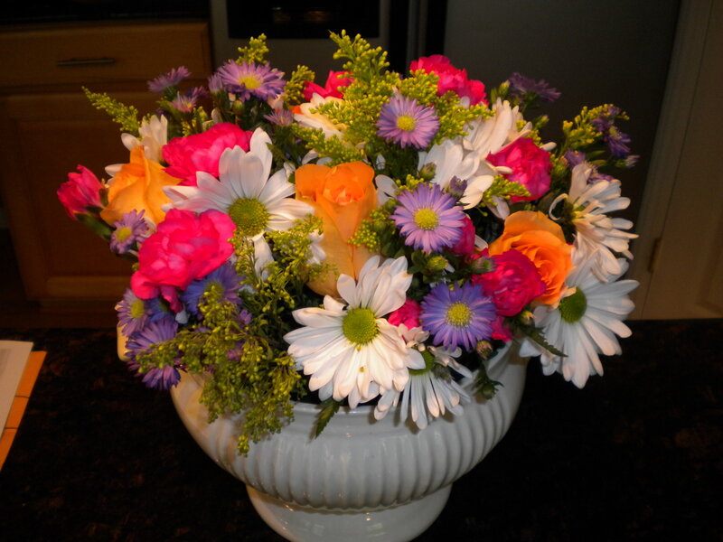 Colorful Flower Bouquet — White, Bright, Night