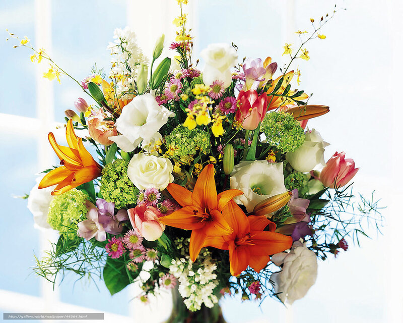 Colorful Flower Bouquet — White, Bright