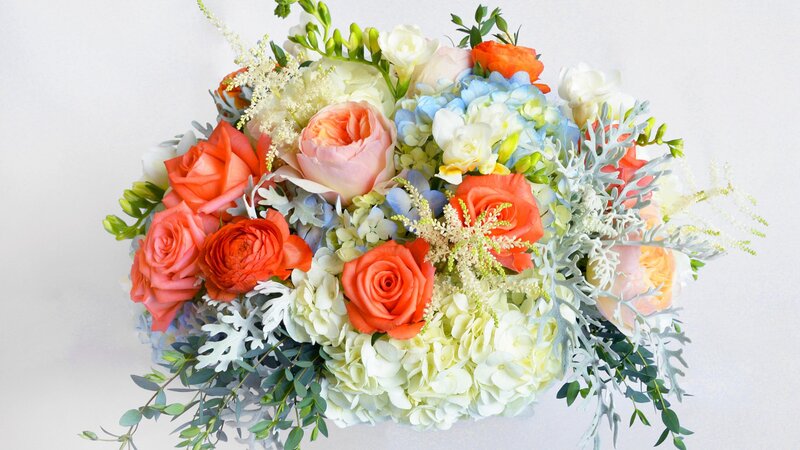 Colorful Flower Bouquet — White, Calm, Photograph, Roses