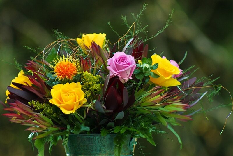 Colorful Flower Bouquet — Yellow, Natural