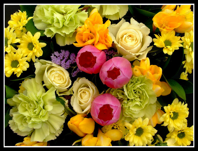 Colorful Flower Bouquet — Yellow, Vibrant, Photograph, Roses