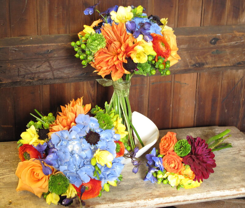 Colorful Flower Bouquets — Blue