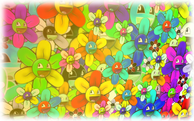 Colorful flower characters