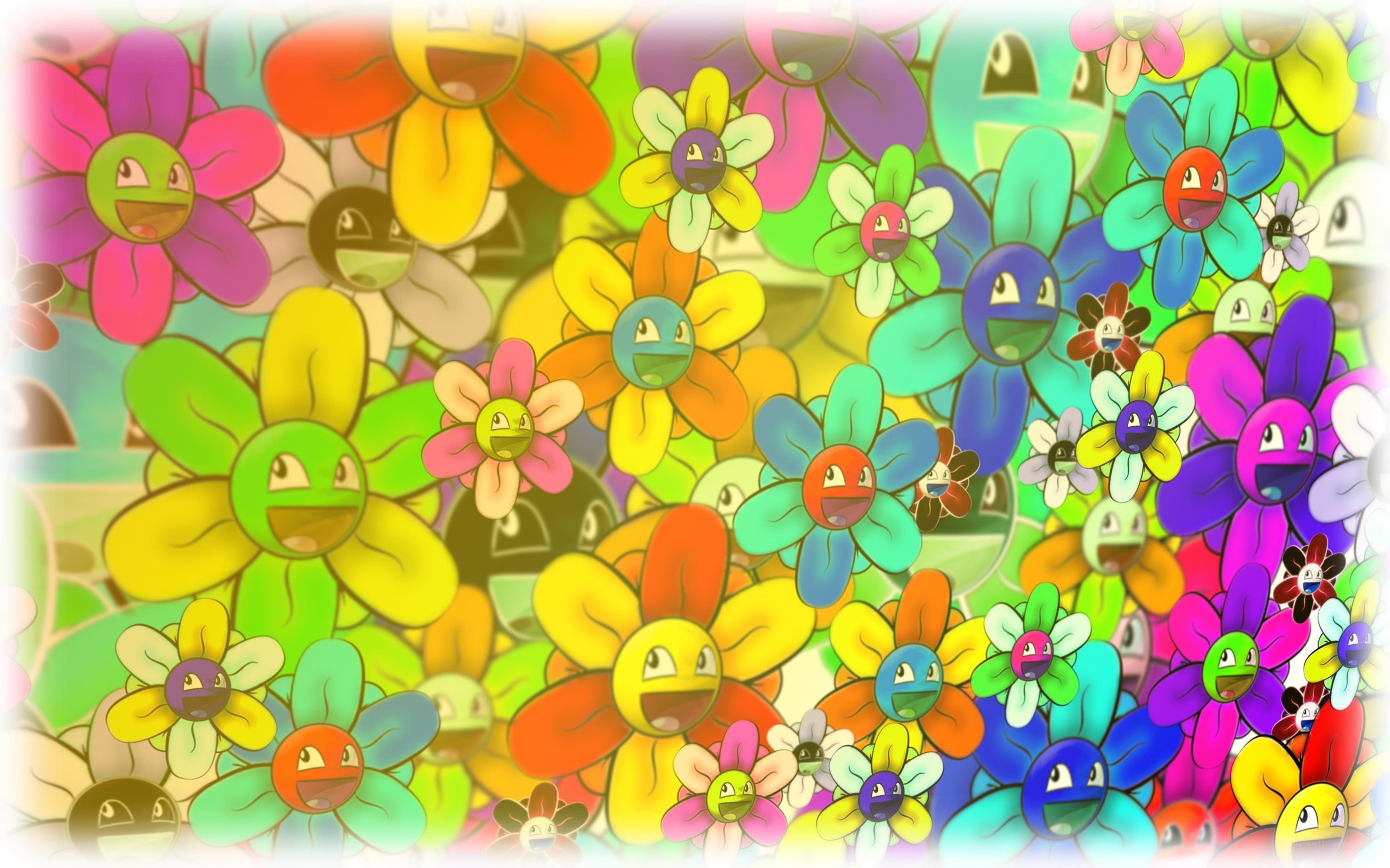 Colorful flower characters