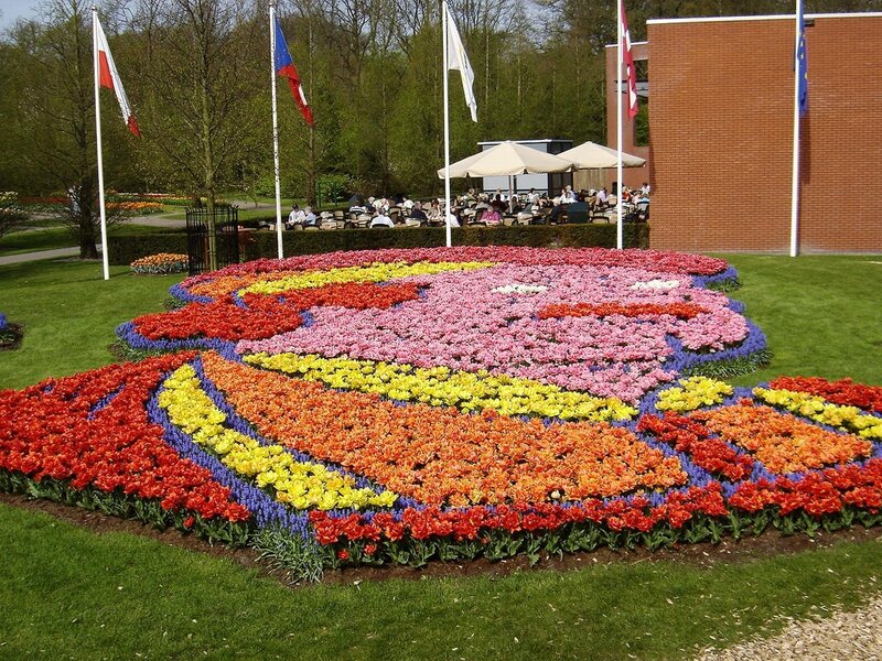 Colorful flower clock display