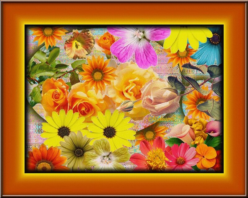Colorful Flower Collage — Yellow