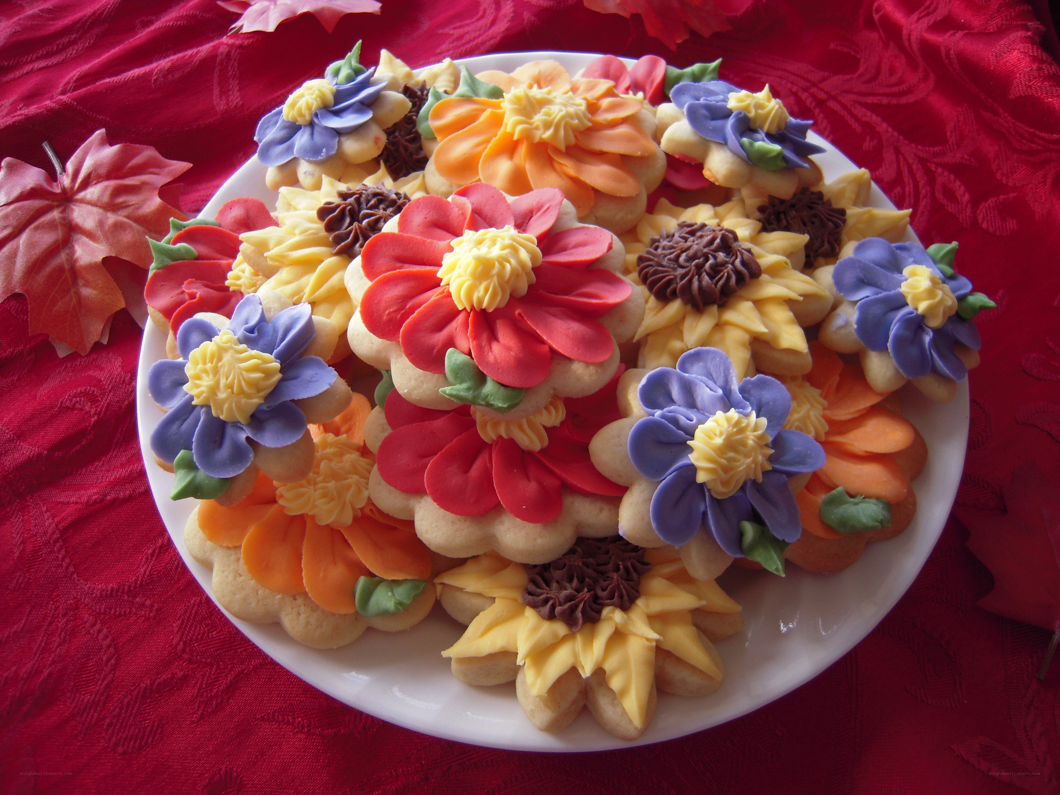 Colorful flower cookies