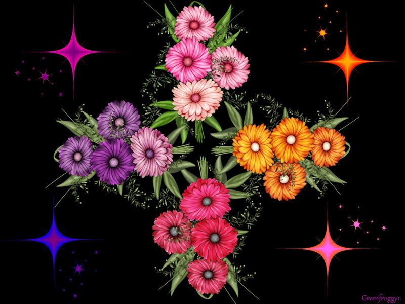 Colorful Flower Cross