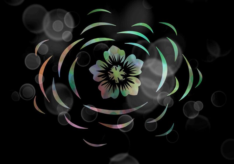 Colorful Flower Design — Black