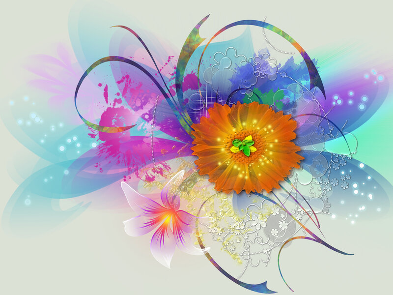 Colorful Flower Design — Orange