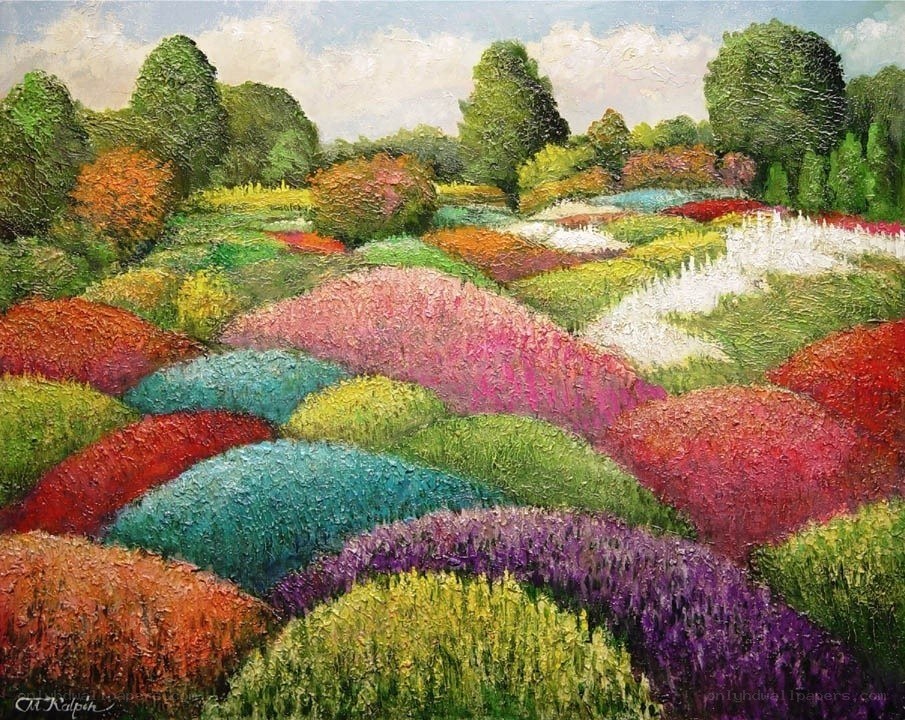 Colorful Flower Fields Landscape
