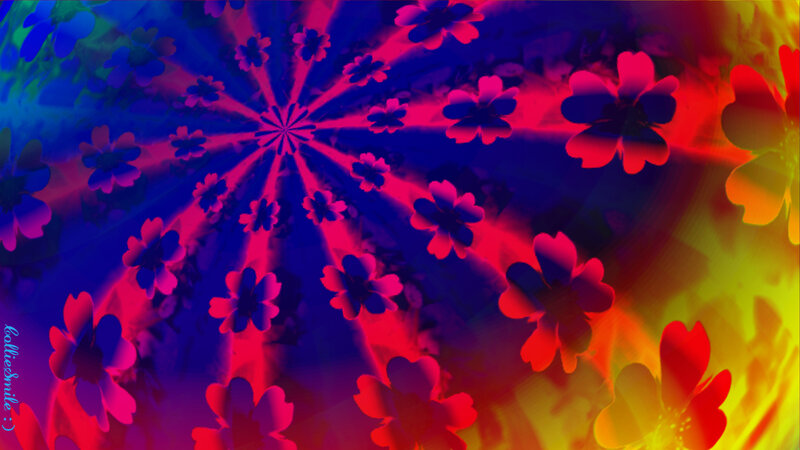 Colorful Flower Fractal — Blue