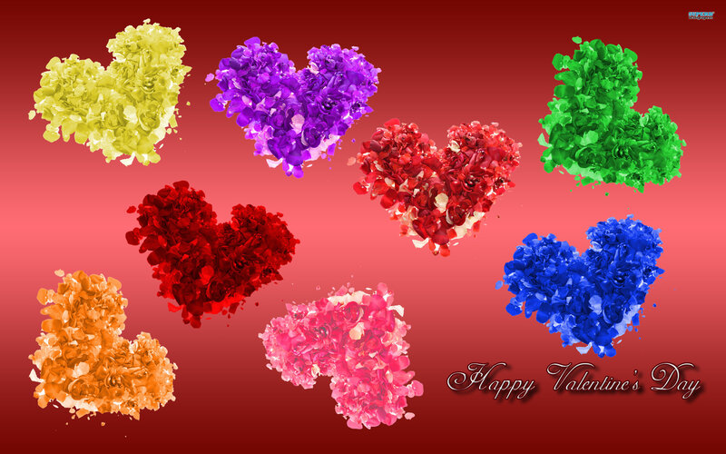 Colorful Flower Hearts