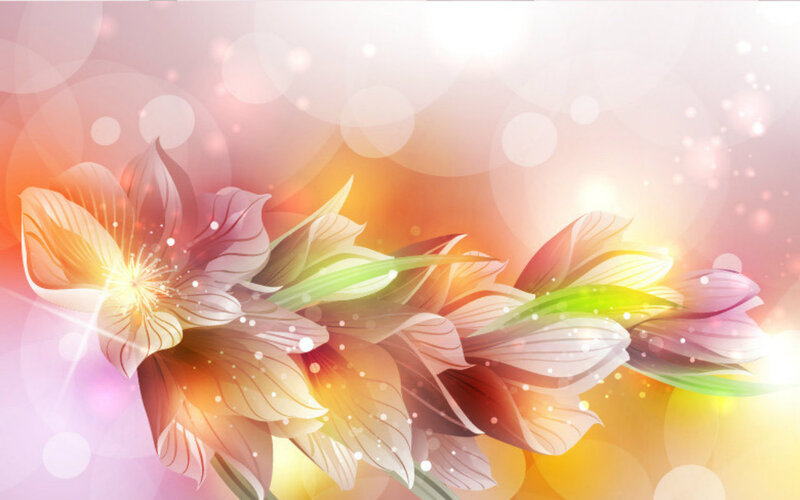 Colorful Flower Illustration — Pink, Dreamy