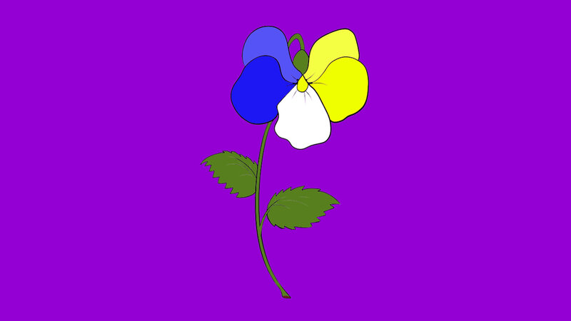 Colorful Flower Illustration — Purple