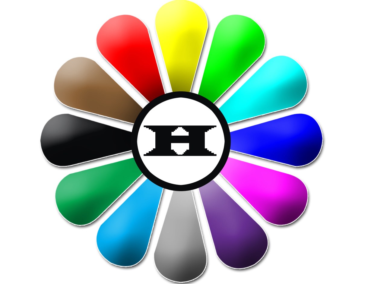 colorful flower logo with H