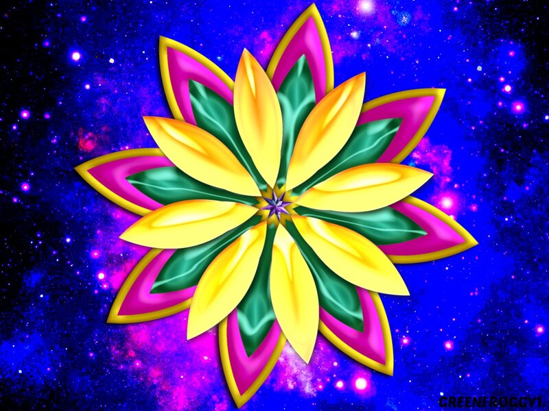 Colorful Flower Mandala — Blue